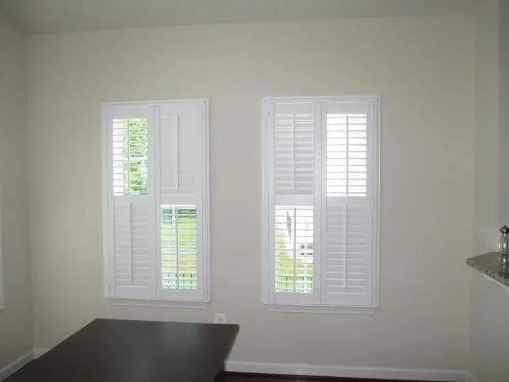 Custom Basswood Plantation Shutters Wooden Blinds Solid Wood Shutter Louvers PS252