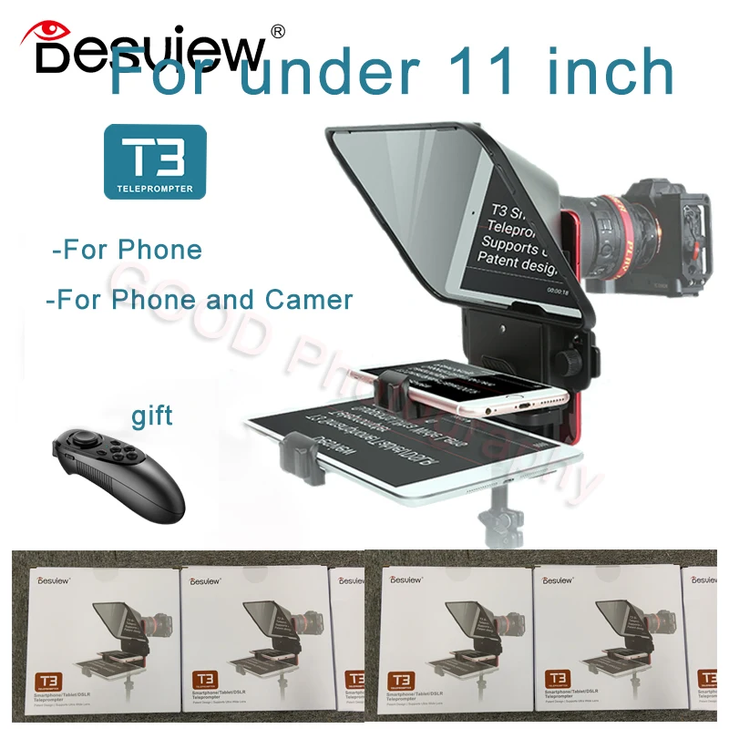 

Bestview T3 Teleprompter for 11 inch Tablet For iPad for Smartphone DSLR Camera Prompting Speech Interview Live Prompter Reader