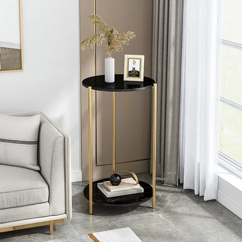 

Modern Living Room Furniture Sofa Side Table Nordic Home Balcony Coffee Table Minimalist Indoor Double Layer Flower Pot Shelf