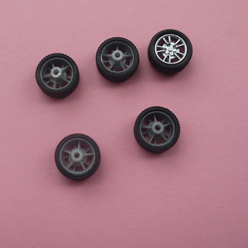 40pcs Plastic Rubber Micro Wheel 2mm Shaft Landing Gear Tire Mini Glider 16mm Wheels 4WD Car Parts for RC Toy  Accessories