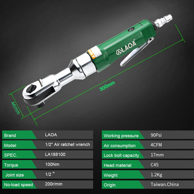 LAOA Pneumatic Ratchet Wrench L Shape 1/2\