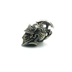 Brass Roman Knight Helmet Knife Bead Woven Lanyard DIY Keychain Pendant Jewelry Accessories EDC Outdoor Tool Paracord Hanging