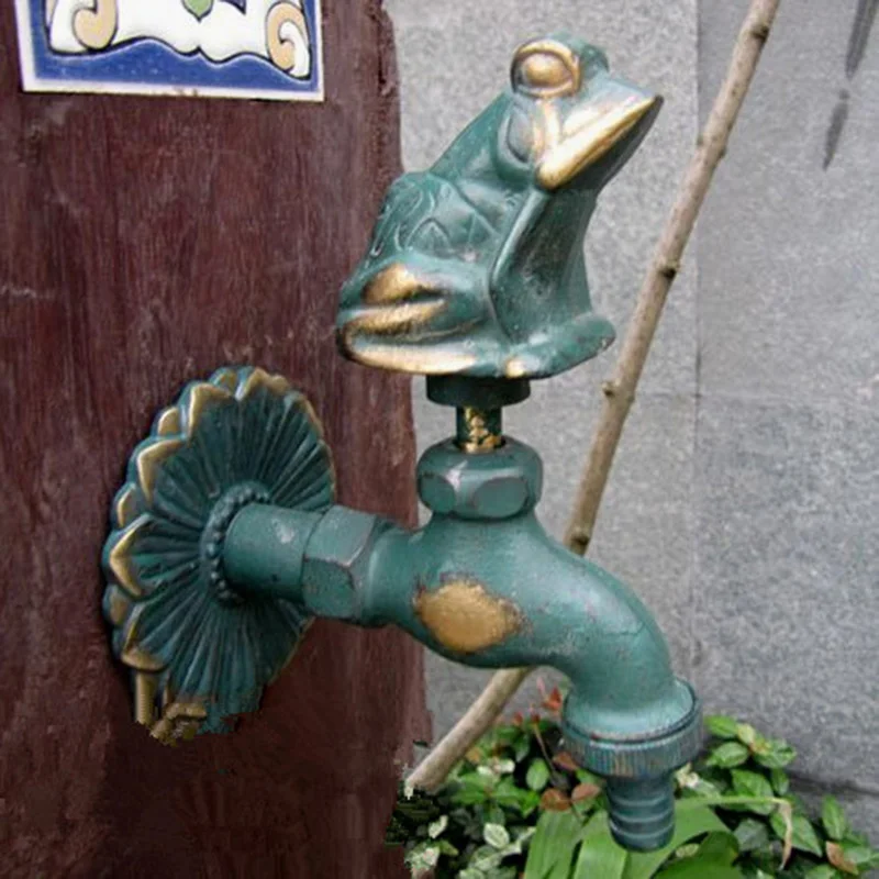 MTTUZK outdoor garden faucet  animal shape Bibcock with antique brass Frog tap for washing machine/Garden watering Animal faucet