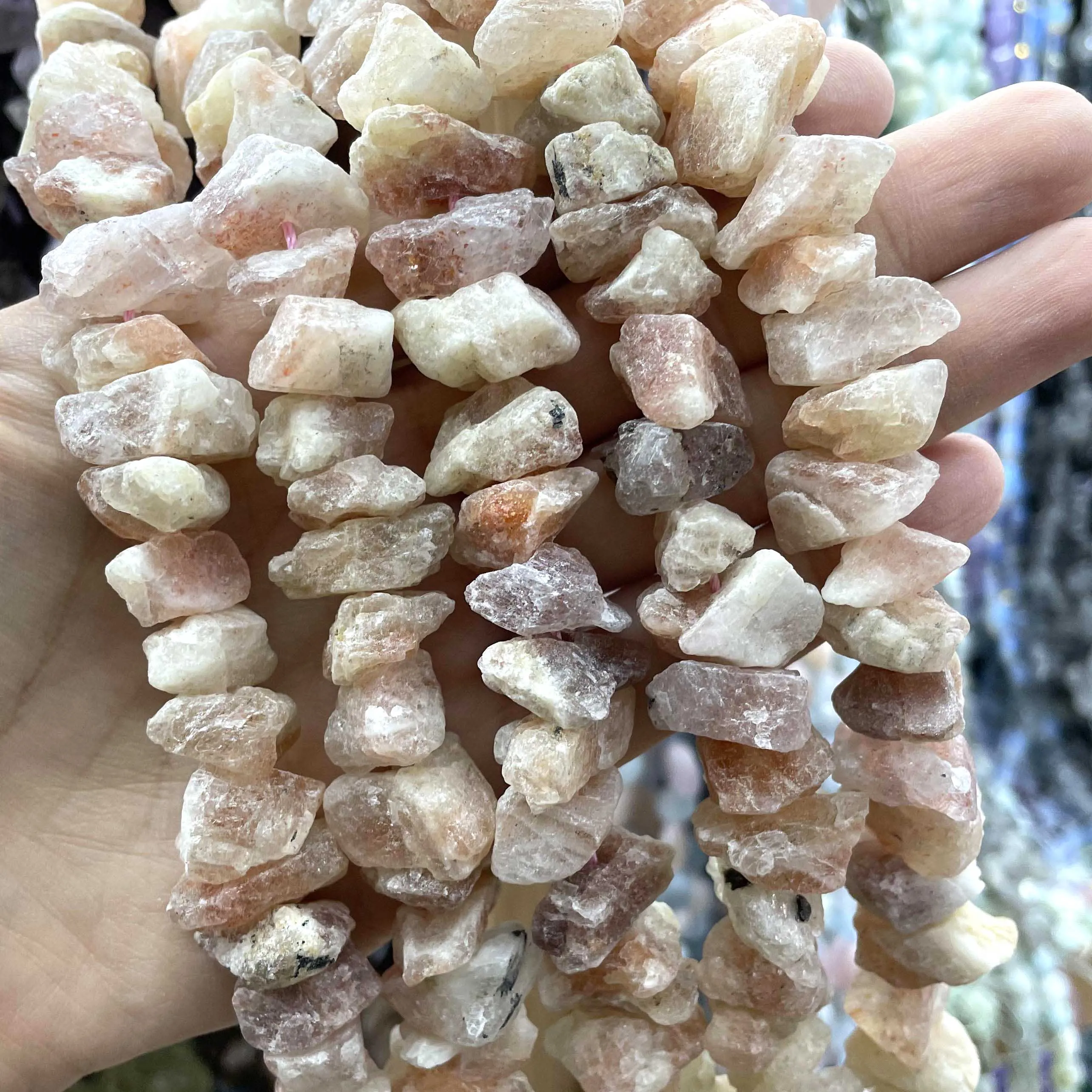 Natural Irregular Freeform Raw Fluorit Stone Nugget Amethysts Crystal Minerals Quartz Beads Diy Bracelet Jewelry Making 7.5\