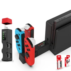 Portable Mini USB Hub Wireless Charger Four Charging Base Station Holder For Nintendo Switch Joycon NS Controller Accessories