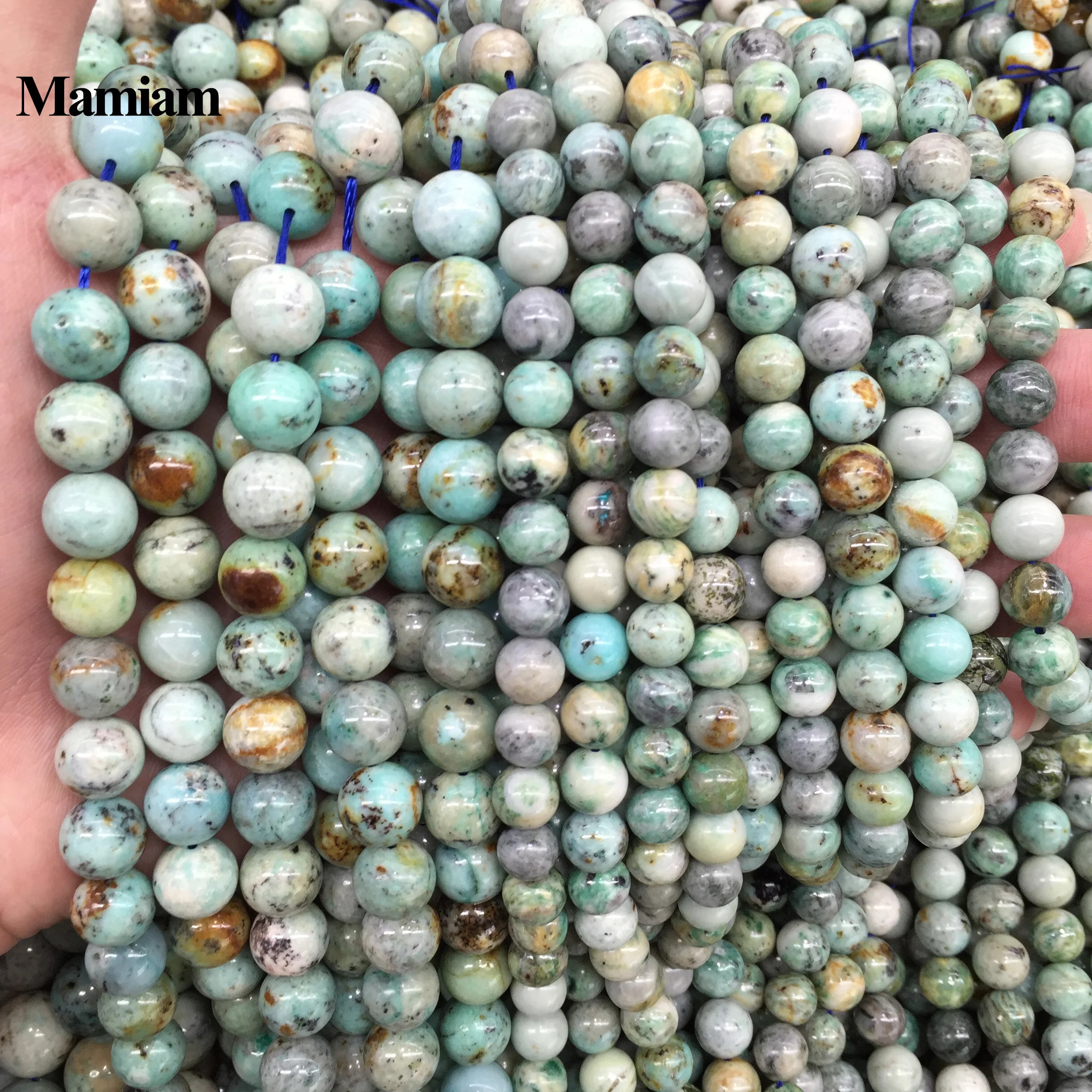 Natural A Peru Chrysocolla Phoenix Turquoise 10mm 12mm Loose Round Stone Beads Diy Bracelet Necklace Jewelry Making Design