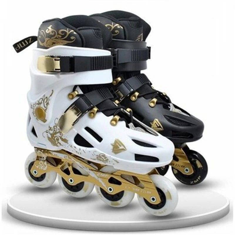 New adult inline round fancy roller skates shoes flash adult men and women skates single row roller shoes roller skates