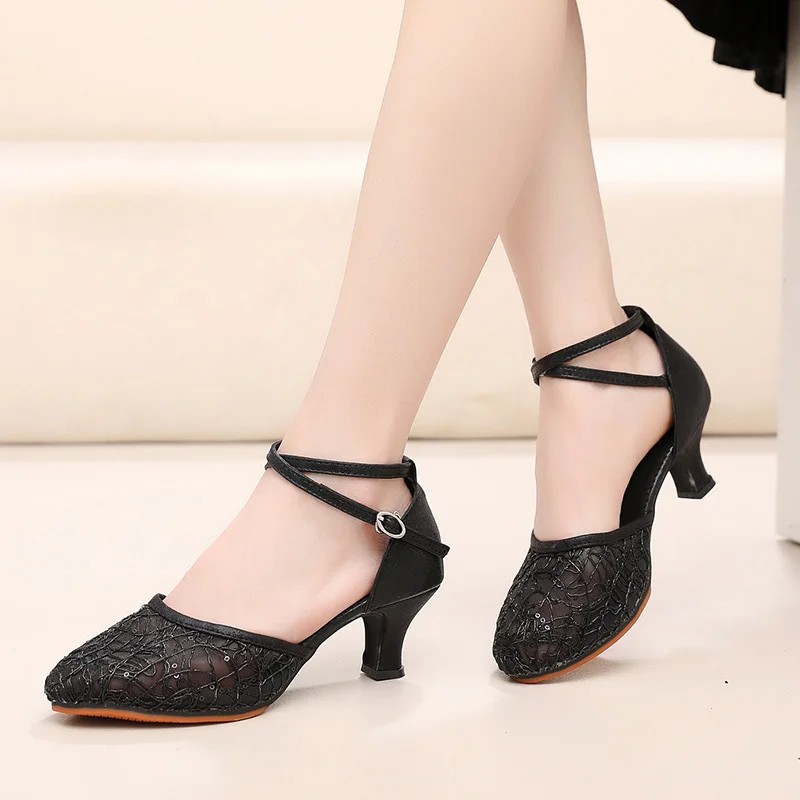 Women High-heel Glitter Lady Latin Dance Shoes Women's Ballroom Tango salsa Tap Latin Dancing shoes For Ladies Black Latin Shoes