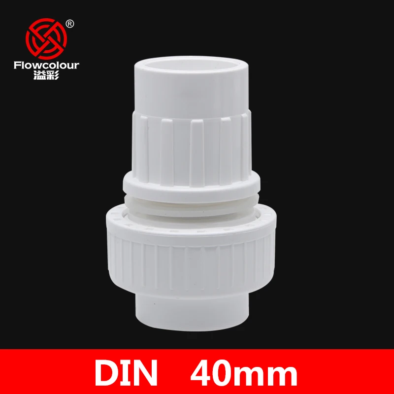 Flowcolour 40mm UPVC Quick  Connector Bulkhead Home Garden Drip Irrigation Fittings Water Fish Tank Joint