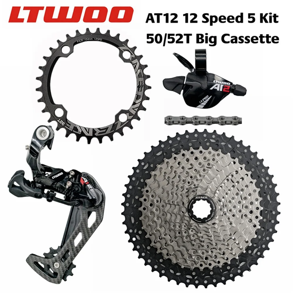 

2024 NEW LTWOO AT12 12s Rear Derailleur + Trigger Shifter+ZRACE Cassette 52T Chainring+YBN S11 Chain EAGLE GX/M9100 AT12-6kits