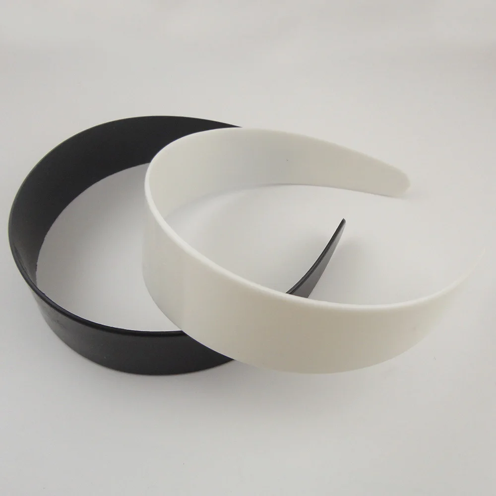 2PCS 2cm 2.5cm 2.8cm 3.8cm 4.8cm White Plastic Headbands for Womens No Teeth Hairbands as DIY Accessories Black Raw Hair Hoops