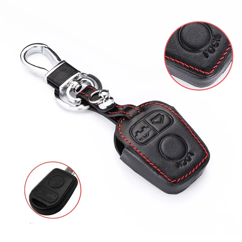 3 Buttons Leather Protect Car Key Case Cover For BMW E46 E31 E32 E34 E36 E38 E39 Z3 Holder