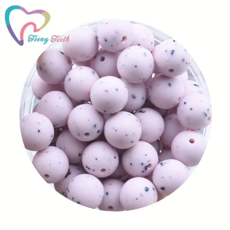 100 PCS Marble Colorse Series 9-19MM Baby Teether DIY Accessories Baby Product Teething Necklace Food Grade Silicone Round Beads