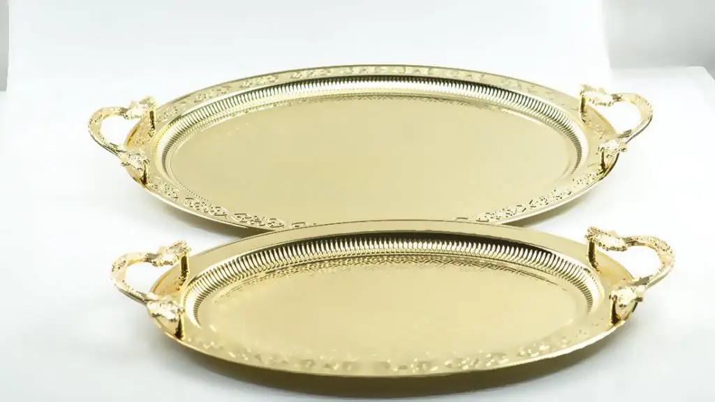 DOLBOVI Submersible 2019A Dual Oval Elegance Tea & Coffee tray Gold tray поднос plateau de service