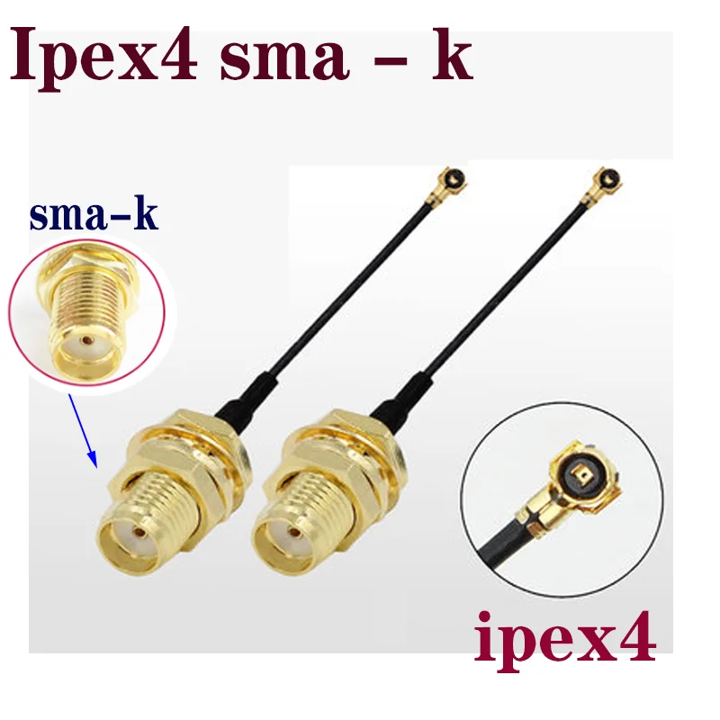 Ipex4 جيل لتحويل sma أنثى رئيس sma - k تمديد الحبل هوائي جهاز العناية بالوجه يعمل بموجات الراديو تردد كابل راوتر شبكة نقل المغذية