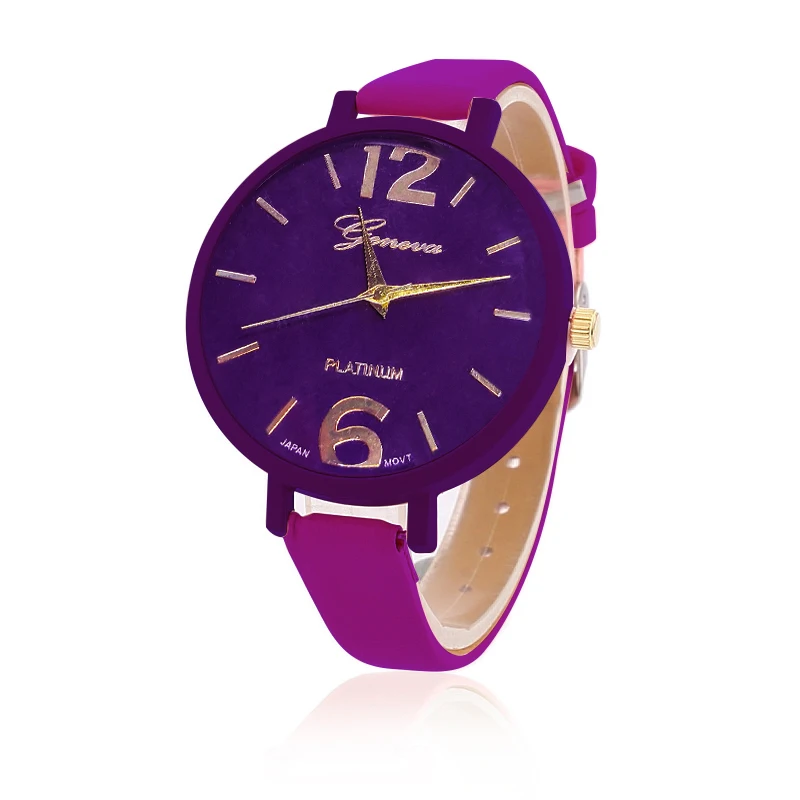 

WOKAI Fashionable ladies Small Watchband Large Dial Belt Quartz Watch Female student waterproof glow-in-the-dark clock