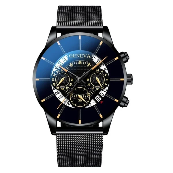 New Geneva Watch Men Watches Stainless Steel Calendar Quartz Wristwatches Men Sports Watches Reloj Hombre Relogio Masculino - view 6