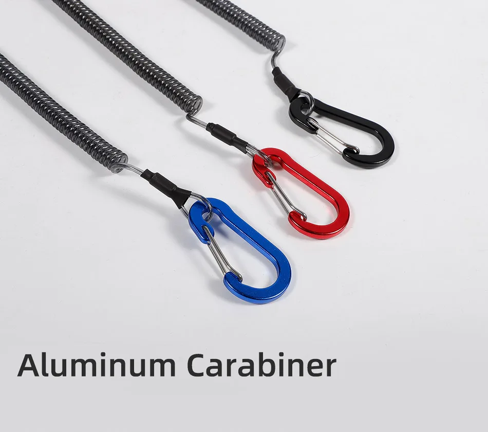 NOEBY-Heavy Duty Angel-Lanyard, Aluminium-Karabiner, gewickelt für Zangen, Lippengriff, Boot, Kajak-Angelgerät, 21 cm – Detail 5