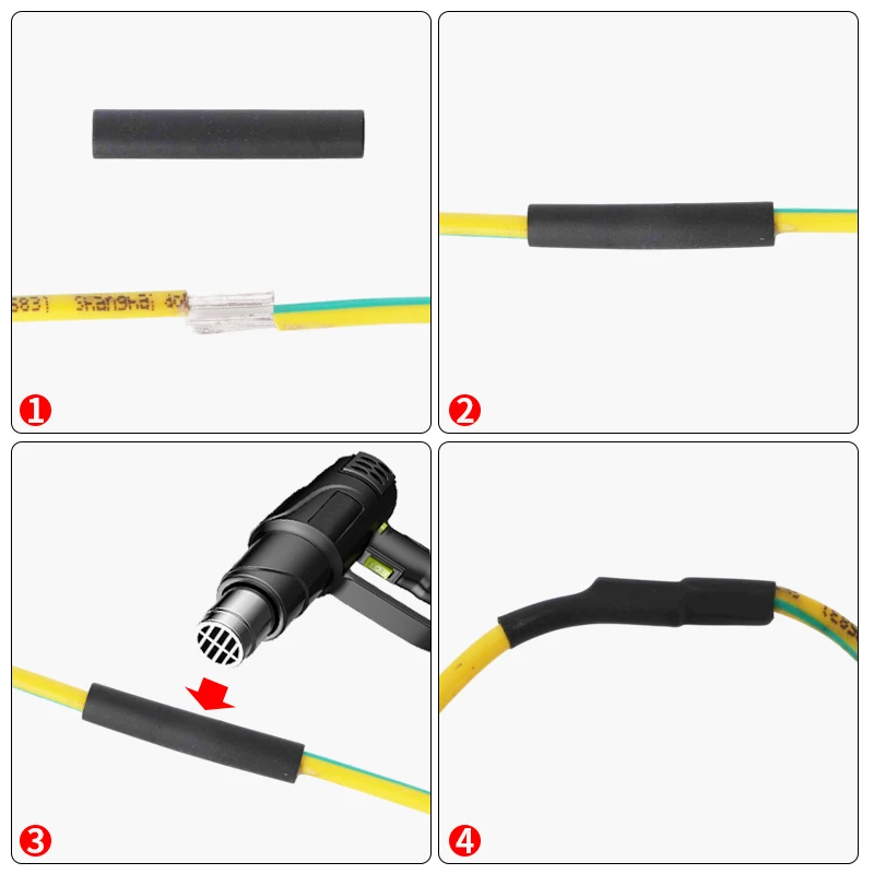 Heat Shrink Sleeving Tube Tube Assortment Kit Electrical Connection Electrical Wire Wrap Cable Waterproof Shrinkage 2:1