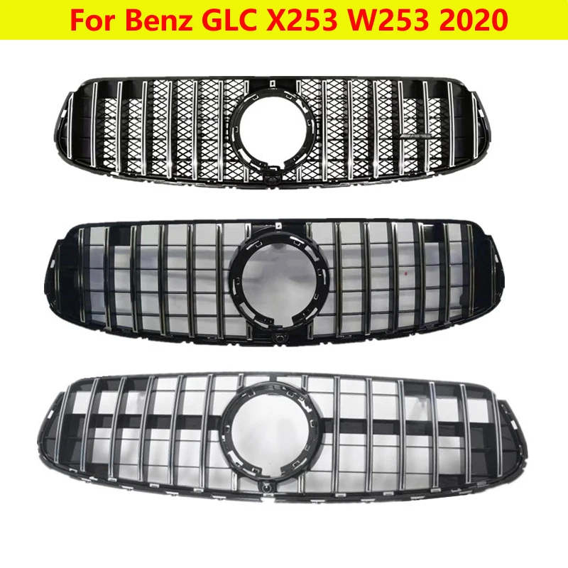 For Mercedes-Benz GLC Class 2020 Car styling Middle grille ABS plastic front grille GT style vertical bar X253 W253