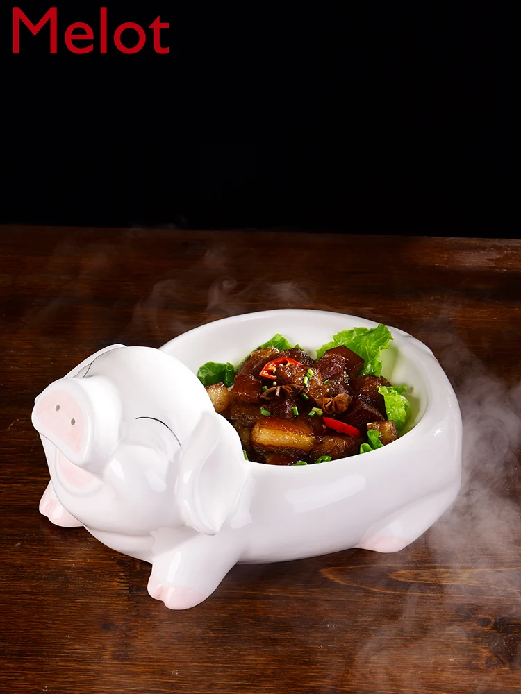 Restaurant Special Creative Tableware Personalized Cute Pig Farmhouse Hot Pot Hotel Private Dish Artistic Dish Tableware