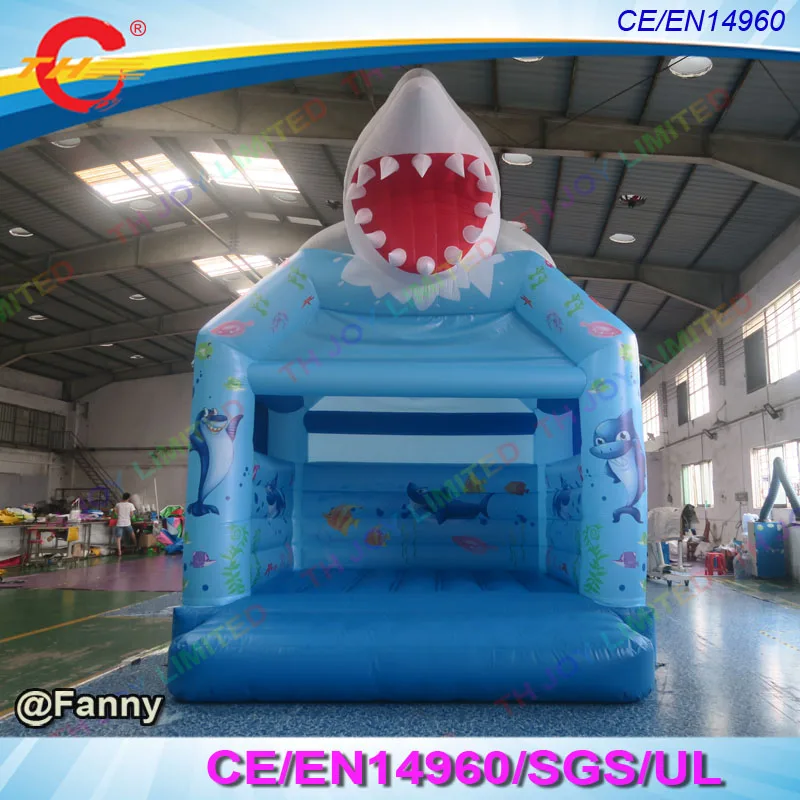 4x4m nadmuchiwany moonwalk rekina, dom odbijający, dmuchany zamek do skakania, dmuchany zamek odbijający, dmuchany skokowiec