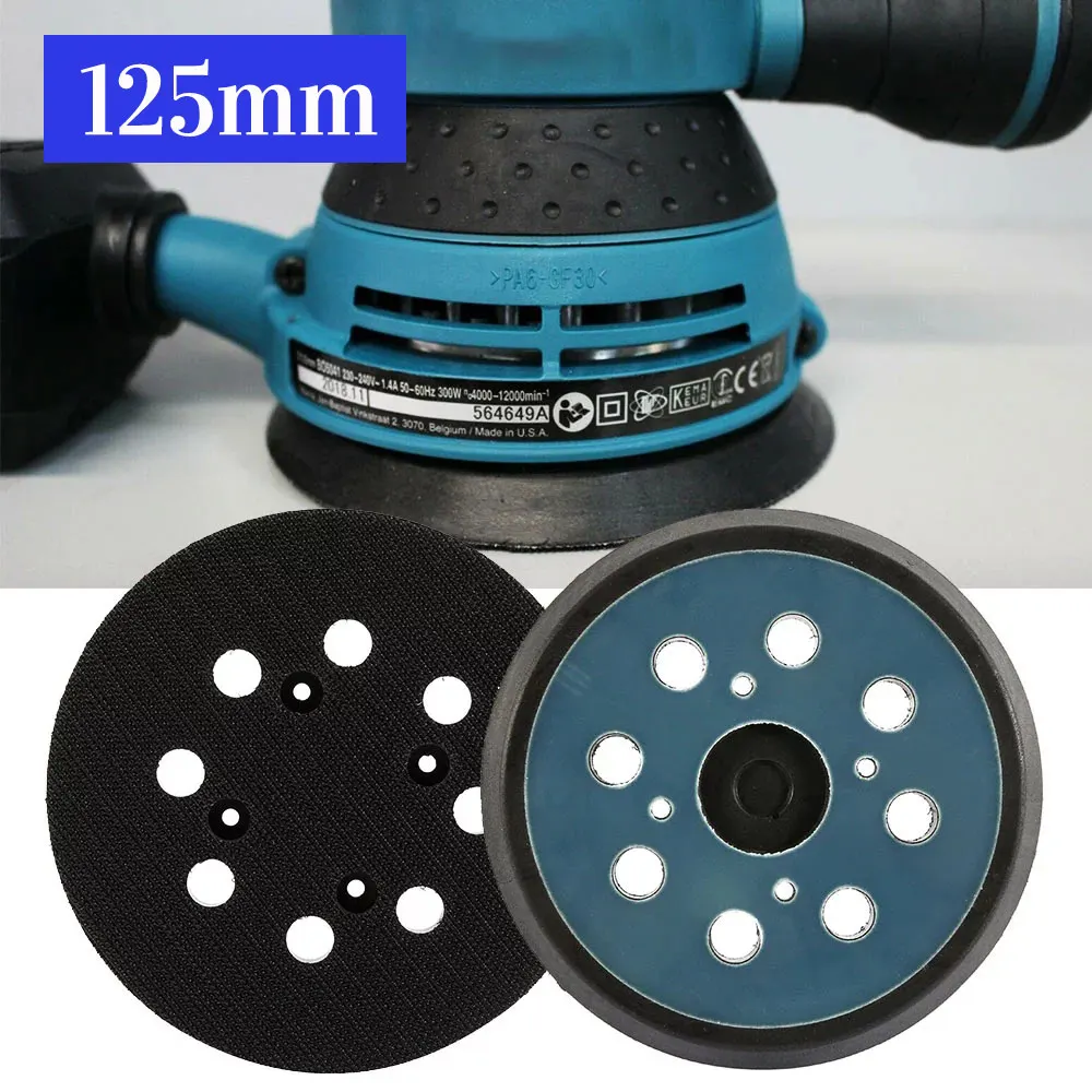 5 Polegada 8 furos 125mm gancho loop lixamento almofada de apoio elétrica makita orbital discos de disco lixadeira porter cabo backup vara na almofada