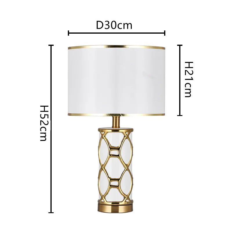OURFENG LED Table Light Ceramic Luxury Decorative Desk Lamp Fabric Lampshade For Living Room Bedroom Library Study Office
