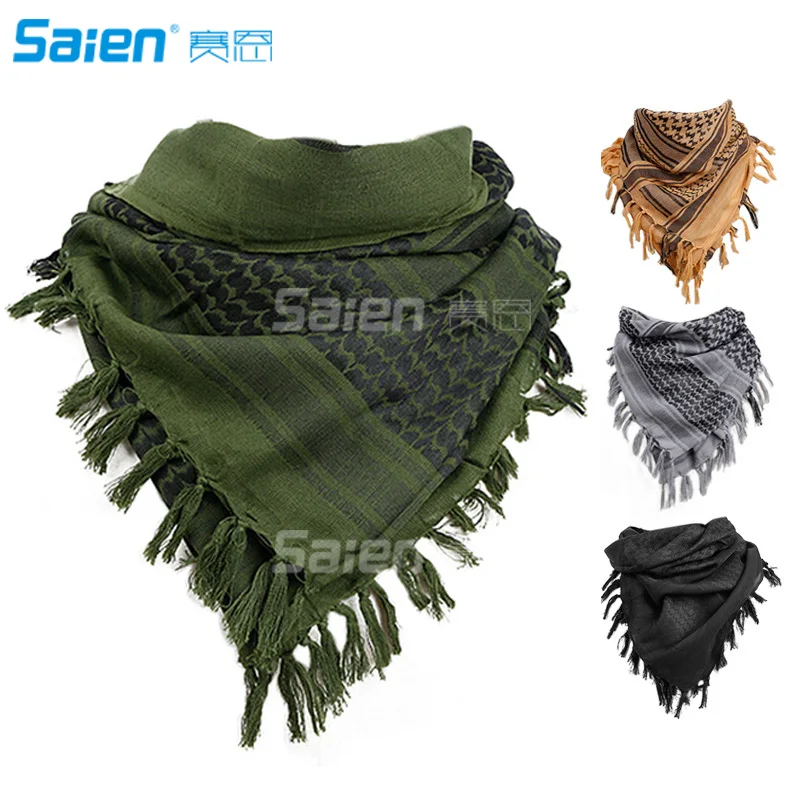 100% Cotton Military Shemagh Arab Tactical Desert Keffiyeh Thickened Scarf Wrap for Women and Men 43\