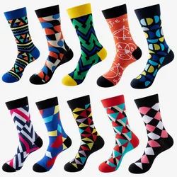 Calcetines deportivos de algodón peinado para hombre y mujer, medias divertidas y coloridas de estilo Hip Hop, estilo Harajuku, de alta calidad, a la moda, novedad