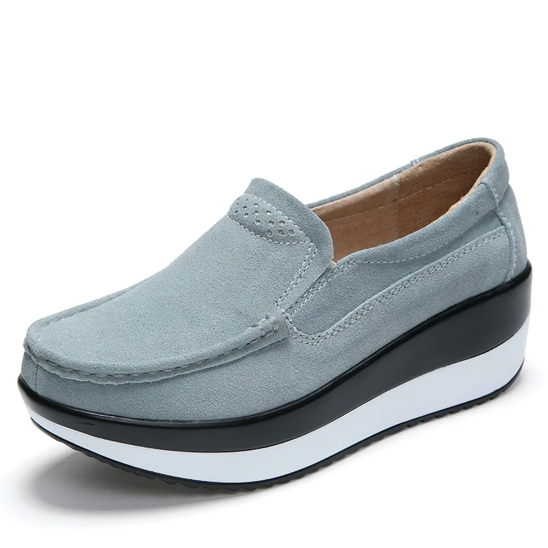 Mocassini con plateau piatti da donna mocassini eleganti in pelle scamosciata da donna scarpe da donna Slip on mocassino donna scarpe Casual nere