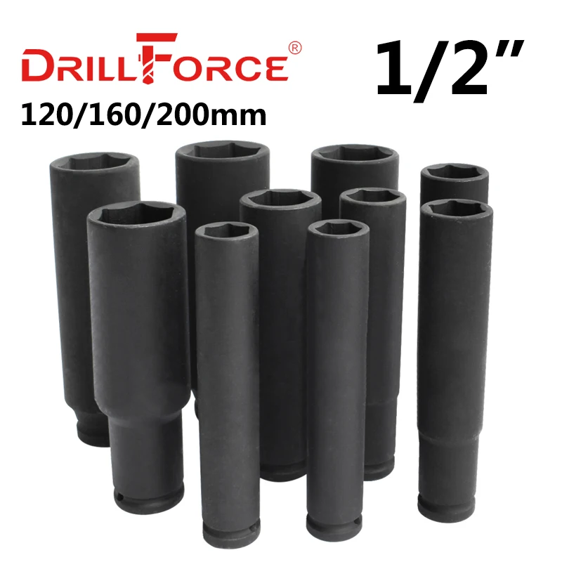 

Ударный гайковерт Drillforce, глубина 17-46 мм, 1/2 дюйма, 120/160/200 мм