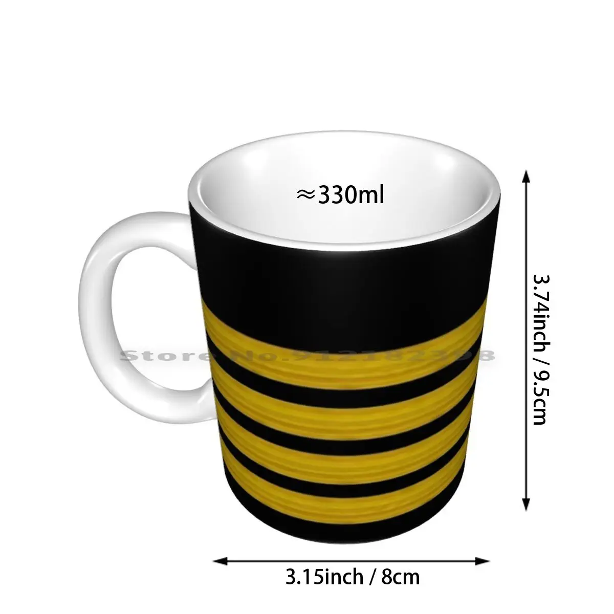 Captain Stripes Ceramic Mugs Coffee Cups Milk Tea Mug Epaulettes Aviation Stripes Captain Pilot Plane Airbus Airplane Airplane