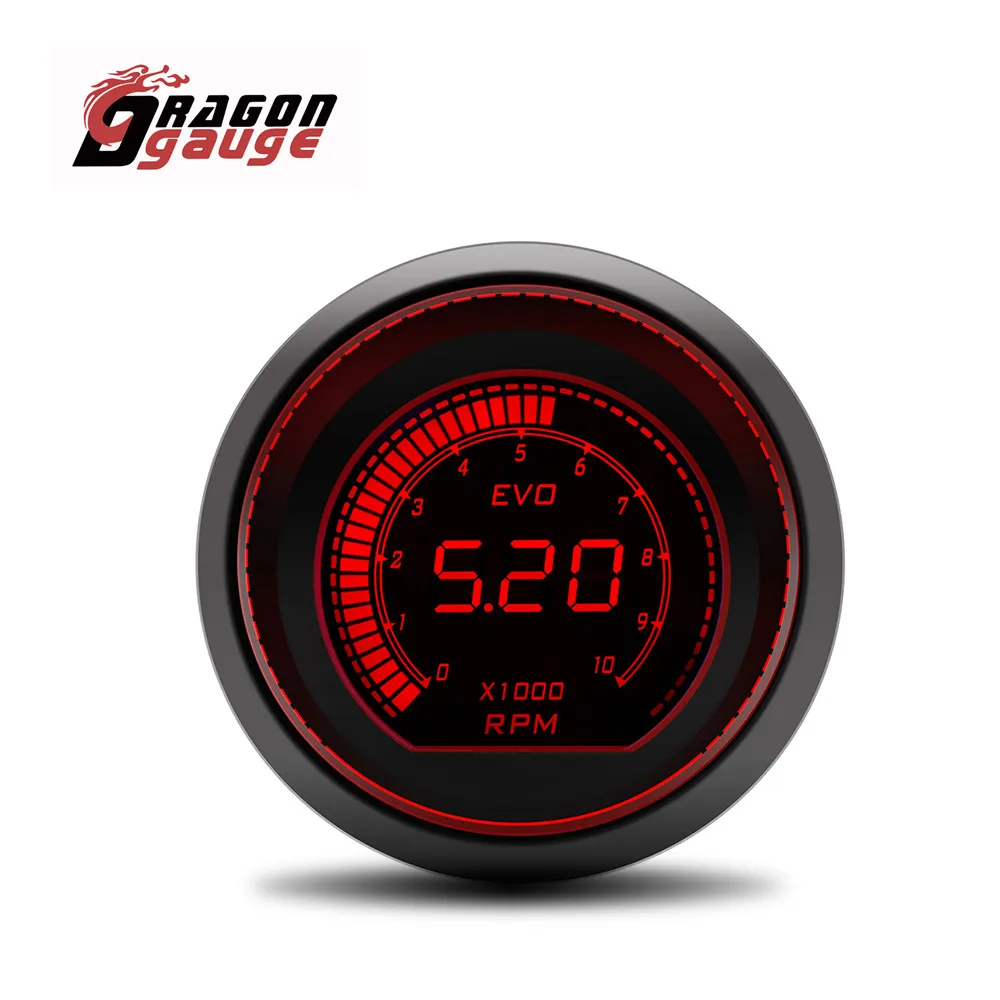 DRAGON GAUGE 52 mm toerenteller spanning watertemperatuur olietemperatuur oliepers boost vacuüm lucht brandstofverhouding uitlaattemperatuur LED digitaal display
