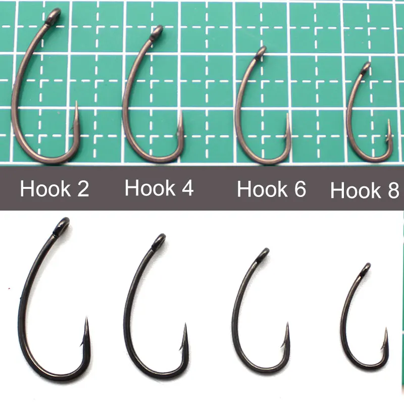 20PCS Super High Quality Barbed Fishing Hooks Carp Hair Rig Hook  Coated Fishing Hooks For Chod Rig Tackle Accessories