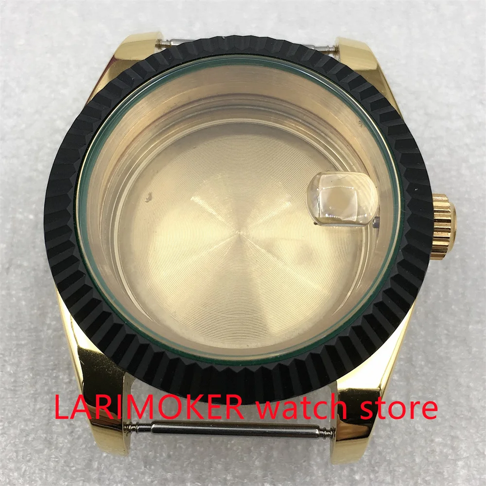 36mm/39mm Black PVD Bezel Gold Case Sapphire Glass Case Fits NH35 NH36 ETA2824 PT5000 Miyota Mingzhu DG 2813 3804 movement