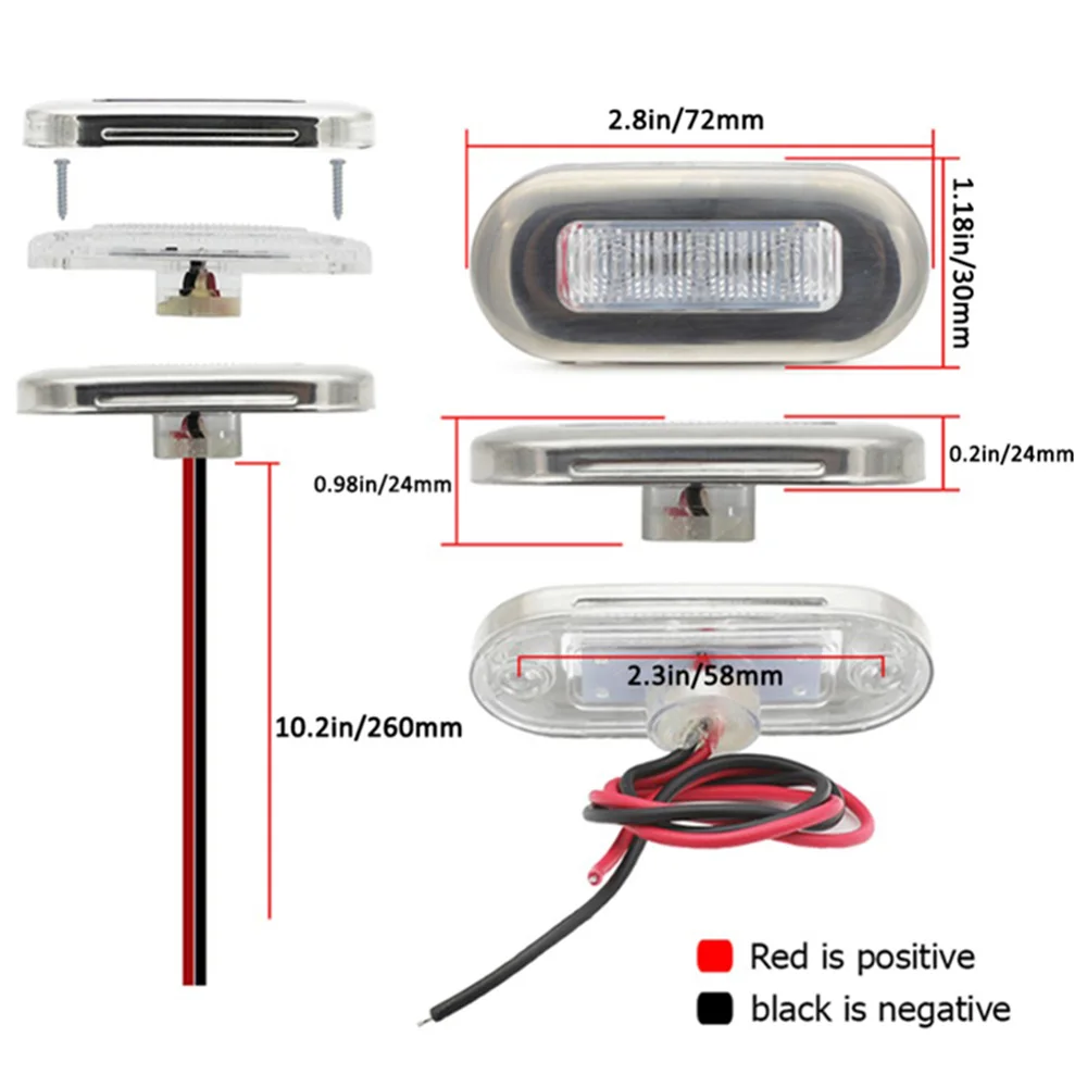 4PCS 12V Marine Boat Transom LED Stern Light Marine Courtesy Indicator Turn Signal Lighting Tail Lamp Yacht Accessory Taillights