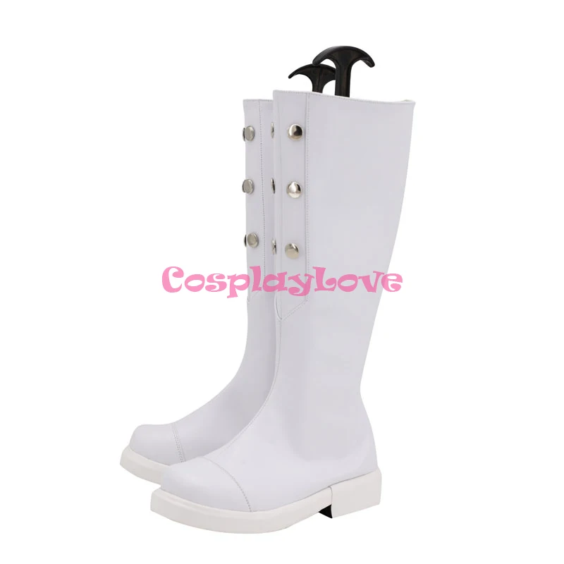 Ensemble Stars Music Akehoshi Subaru White Shoes Cosplay Long Boots Leather Custom Made For Party Christmas Halloween