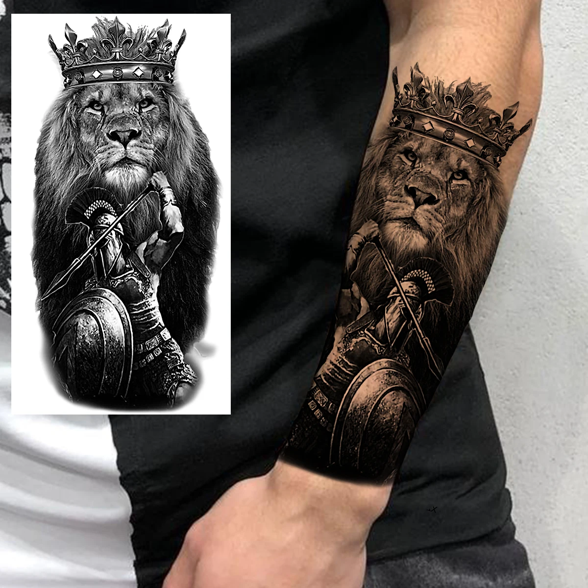 Halloween Clown Joker Scary Temporary Tattoos For Men Women Realistic Scary Lion Waterproof Tattoo Forearm Tatoos Vampire