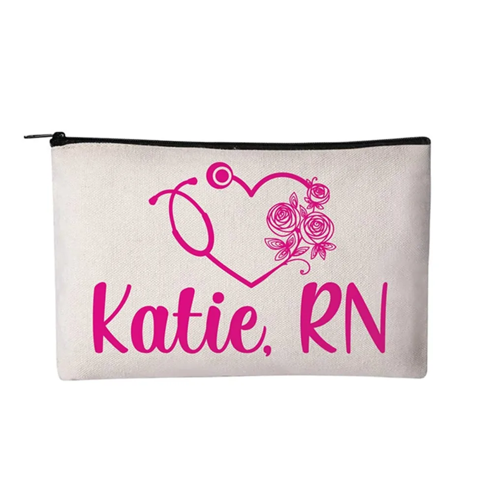 personalized Nurse Cosmetic Bag, proposal  Makeup Bag,  Bachelorette party Make Up Bag, cutom maid of honor   Make up  Bags,