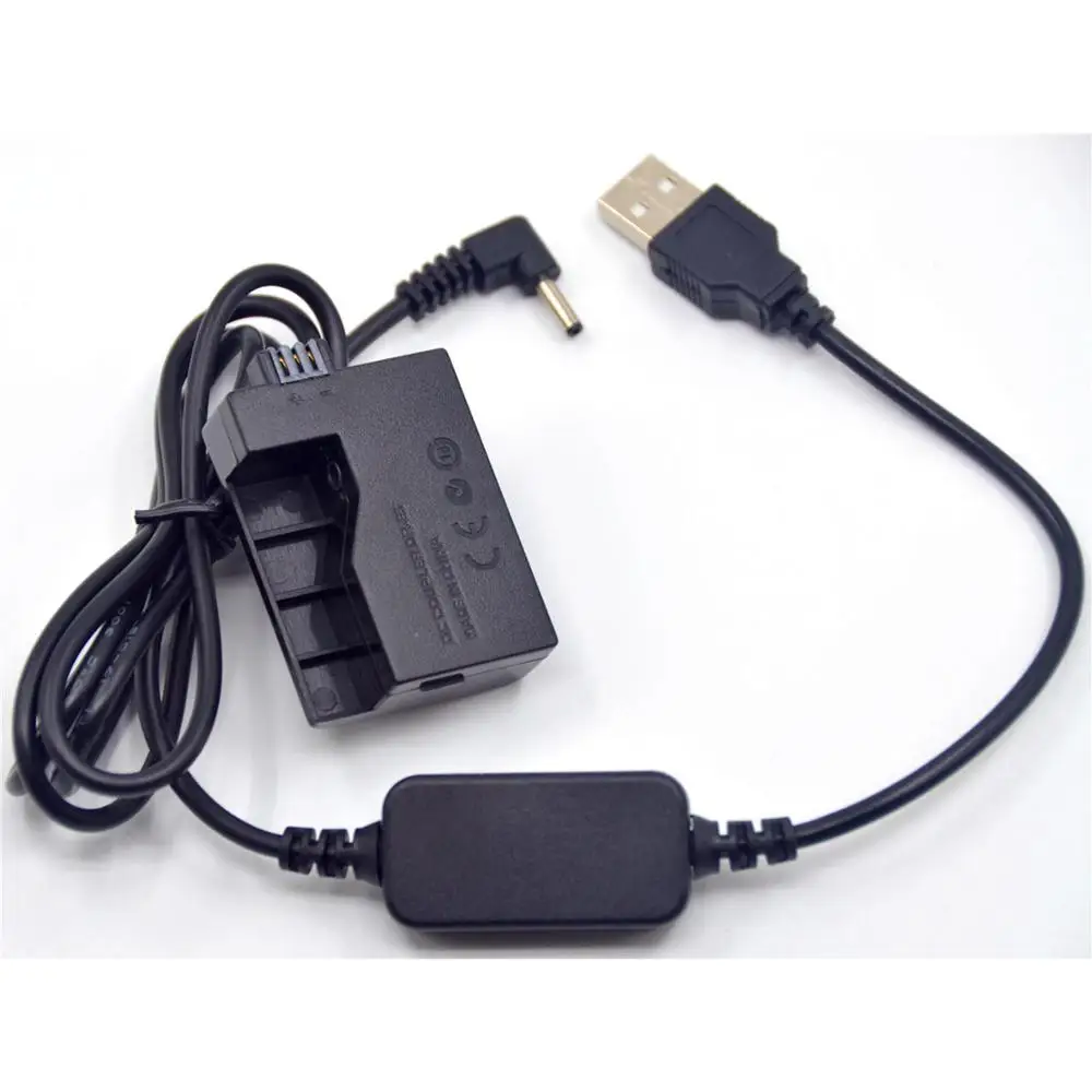 Power Bank 5V USB Cable Adapter + LP-E5 LPE5 dummy battery DR-E5 DC Coupler for Canon EOS 450D 500D 1000D XS XSi T1i