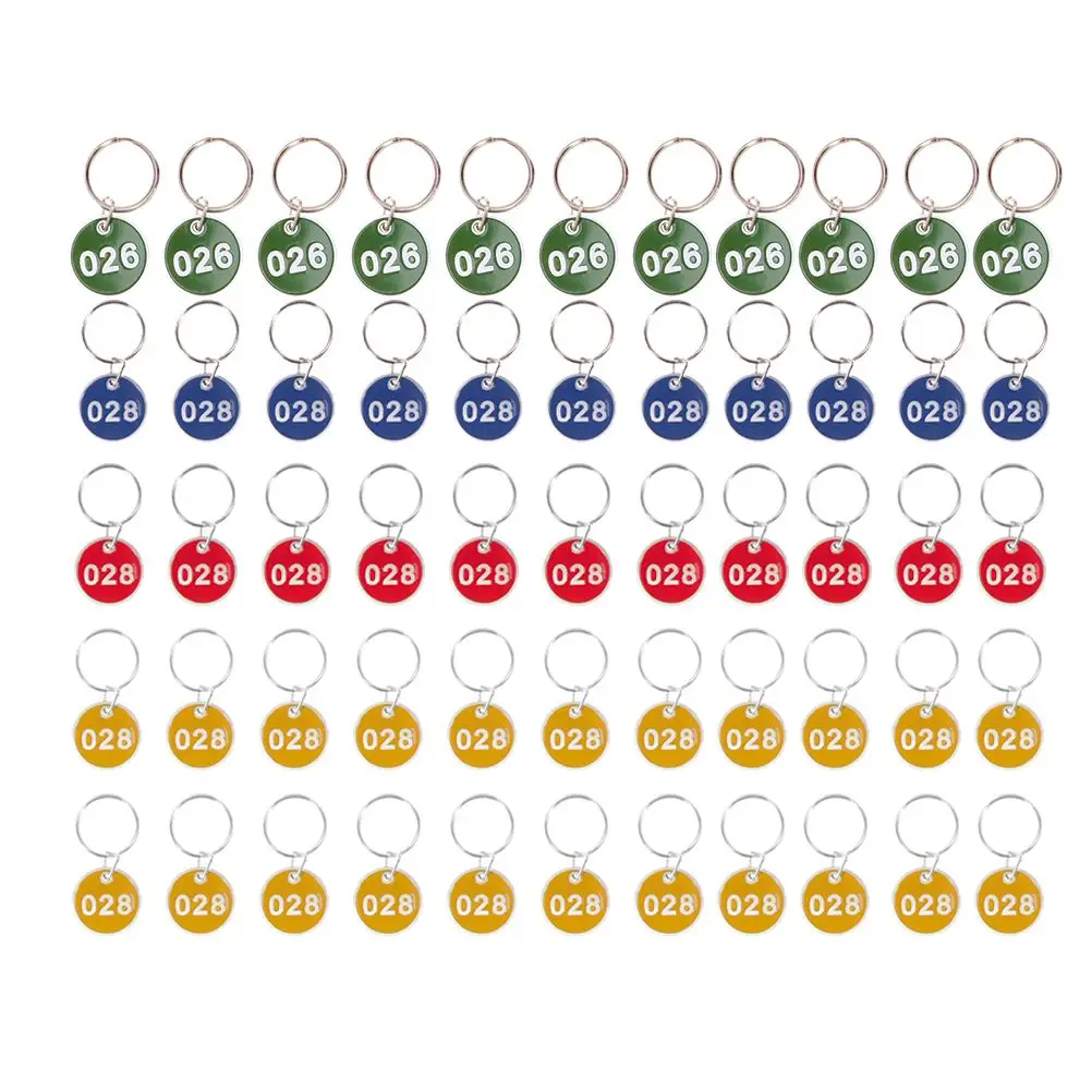 50Pcs Aluminium Alloy Storage Tags Metal Numbers Plates Numbered Key Numbered Tags 1-50(Number 1-50)