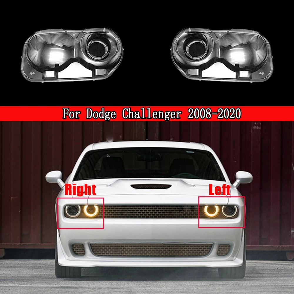 

For Dodge Challenger 2008~2020 Front Headlamp Cover Transparent Headlight Shell Lens Plexiglass Replace Original Lampshade