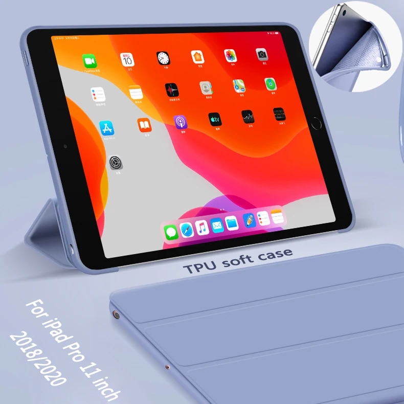 

New case for iPad Pro 11 inch 2018 2020 2th generation magnet Cover Smart sleep wake up Case TPU Silicone soft shell