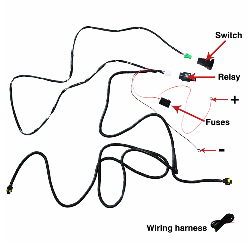 TAOCHIS 12V 40A H11 35w 55w 5 PINS On-Off Button Fog lamp Switch Relay Fog light wiring harness cable fuses for Honda Fit City