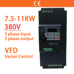 380V 7.5KW/11KW 10HP/15HP VFD Variable Frequency Inverter Economical Converter Variator Drive 3ph for Motor Speed Vector Control