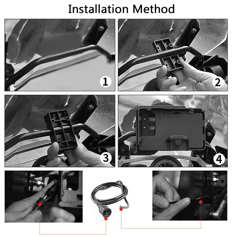 Moto UBS caricatore supporto per telefono cellulare staffa di navigazione GPS per BMW R1200GS LC ADV R1200 GS R1250GS R 1250 GS Adventure