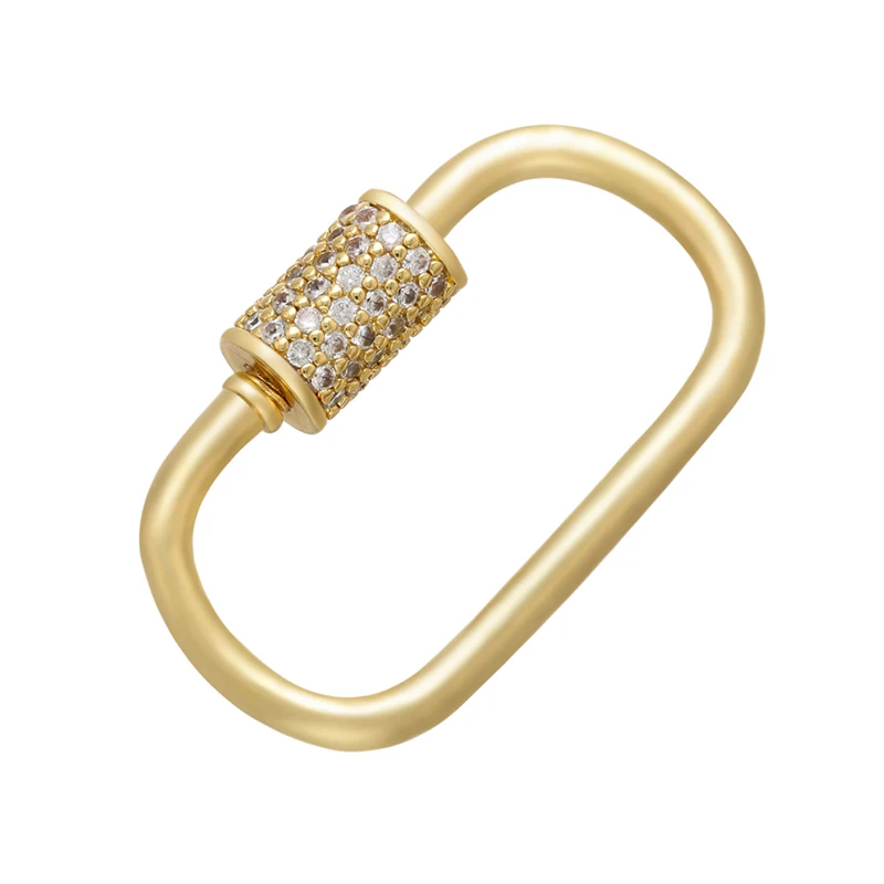 Pavé-Zirkonia 18K vergoldeter Karabinerverschluss DIY Schmuckzubehör für handgefertigte Halsketten- und Armbandkomponenten Schraubverschluss: VK106 – Detail 4