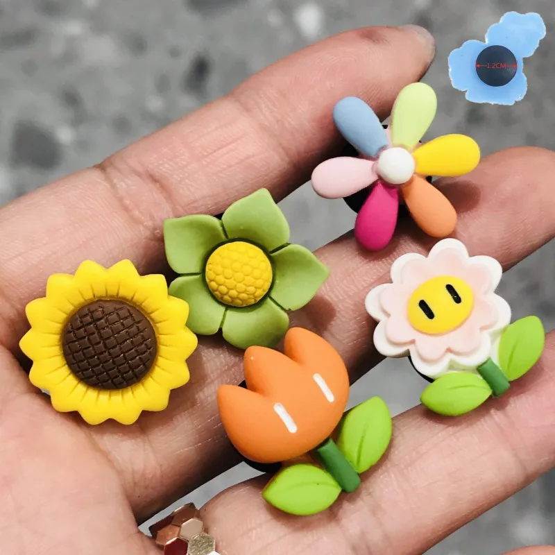 1Pcs Sunflowers Floret Colorful Shoe Charms Garden Shoes Accessories Decoration Diy Wristband Backpack Kids Party Gift