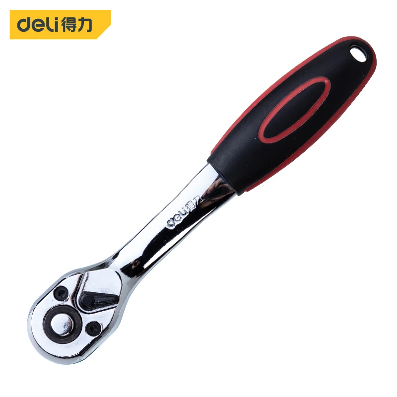 deli 72 Teeth High Torque Crv Ratchet Wrench For Socket Quick Release Professional Hand Tools Plate Ratchet Handle Wrench